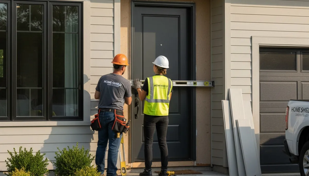 Professional door installation by vinyl siding experts in Dallas, TX exterior home project