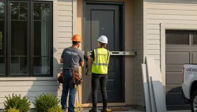 Professional door installation by vinyl siding experts in Dallas, TX exterior home project