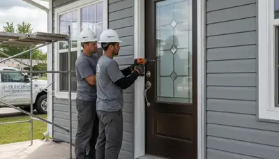 Vinyl siding and door installation by Next Level Exteriors in Dallas, TX homes