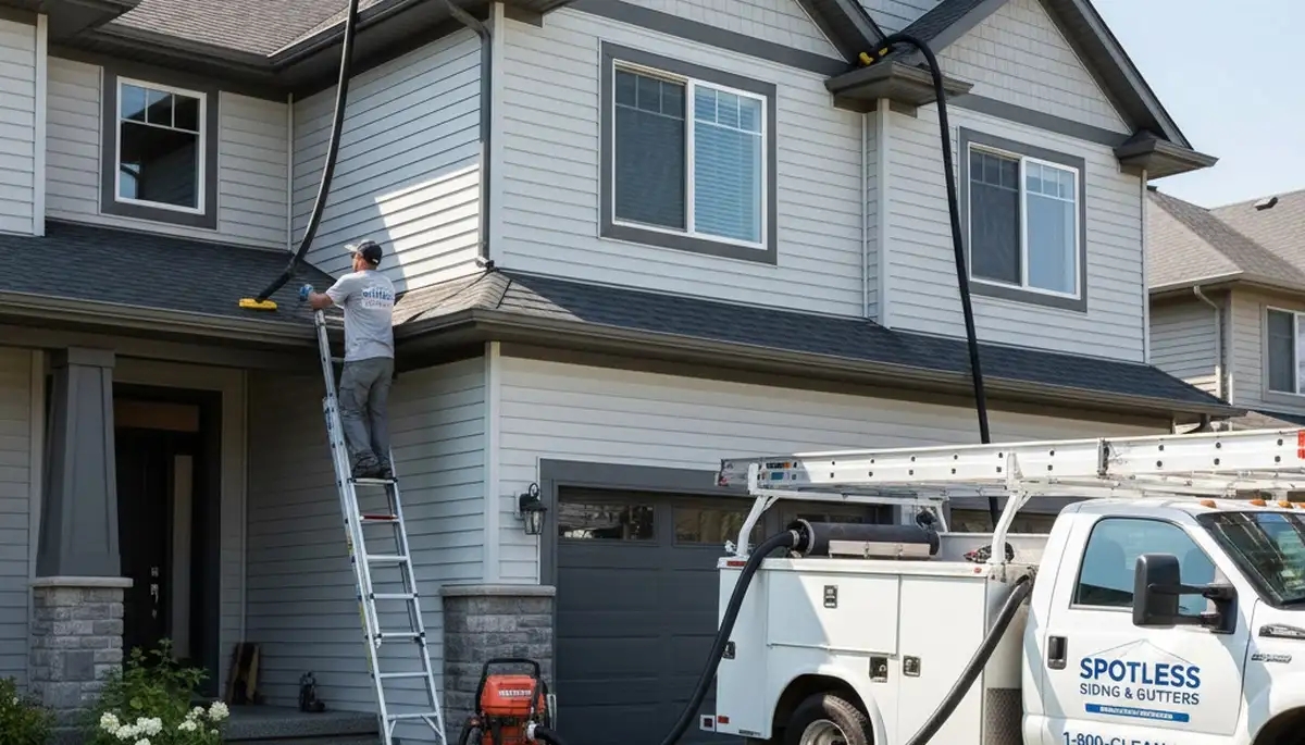 Professional gutter cleaning service in Dallas, TX for Next Level Exteriors protecting homes from water damage