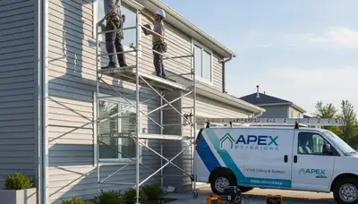 Professional gutter repair service on vinyl siding home in Dallas, TX by Next Level Exteriors