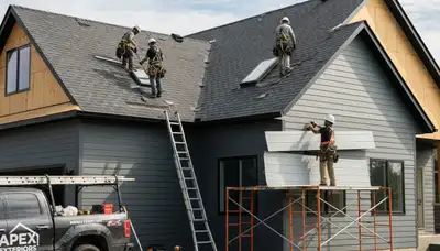 Vinyl siding installation on Dallas TX home by professional exterior remodeling contractors