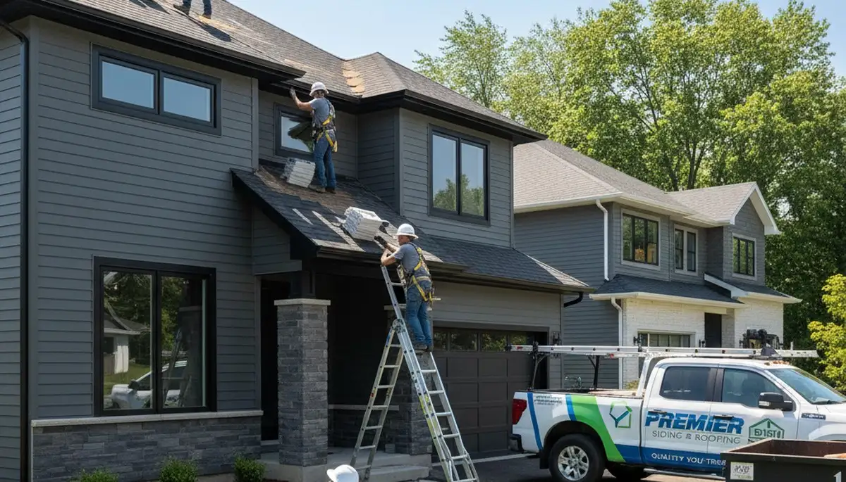Professional roof repair and vinyl siding contractors in Dallas TX restoring storm-damaged homes
