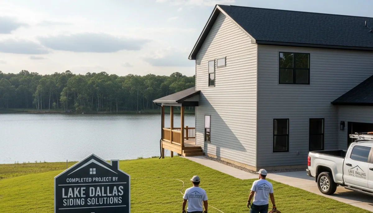Vinyl siding installation by professional contractors in Dallas, TX homes